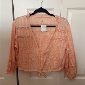 Free People Peach Blouse